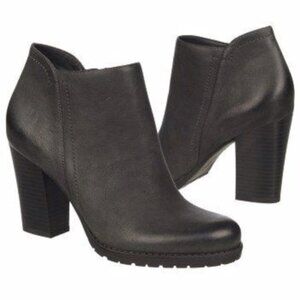 Franco Sarto Picnic Ankle Boots Black Leather 8.5